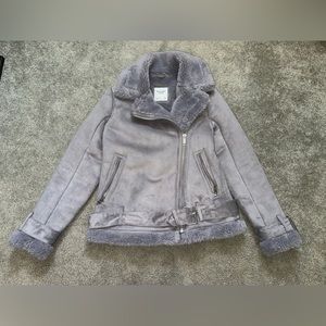Abercrombie fur suede coat